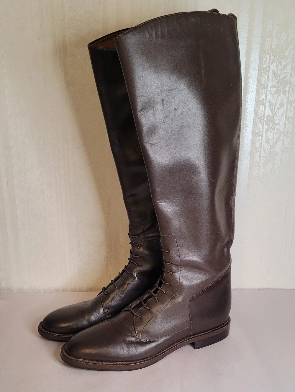 Nine West Majesta Brown Leather Riding Boots Size 7.5 - Picture 5 of 10